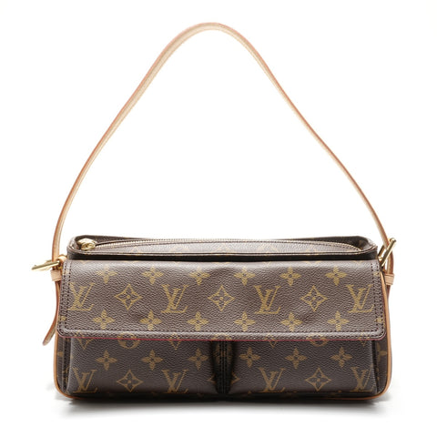 LOUIS VUITTON 2005 Monogram Viva Cite MM Shoulder Bag Brown WS24976