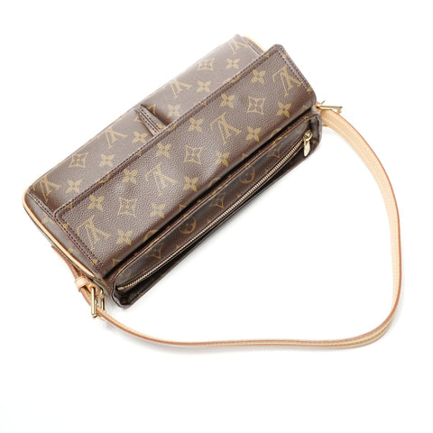 LOUIS VUITTON 2005 Monogram Viva Cite MM Shoulder Bag Brown WS24976