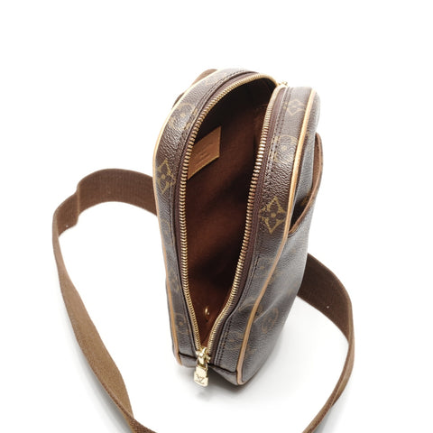 LOUIS VUITTON 2011 Monogram Gange Pochette Umhängetasche Braun WS24978