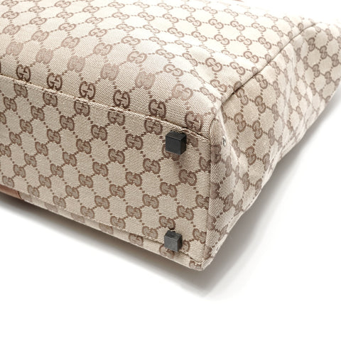 GUCCI GG Canvas Shoulder Tote Bag Brown WS24984