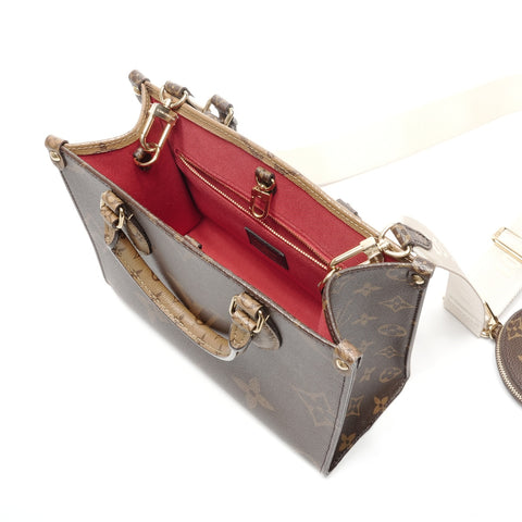 LOUIS VUITTON Monogram On the Go PM Handbag Brown WS24987