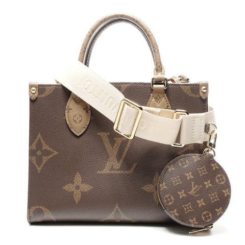 LOUIS VUITTON Monogram On the Go PM Handbag Brown WS24987