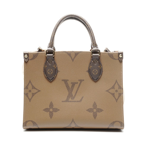 LOUIS VUITTON Monogram On the Go PM Handbag Brown WS24987