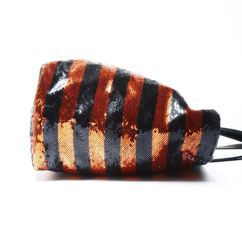 PRADA Sequined Triangle Logo Tote Bag black WS24989