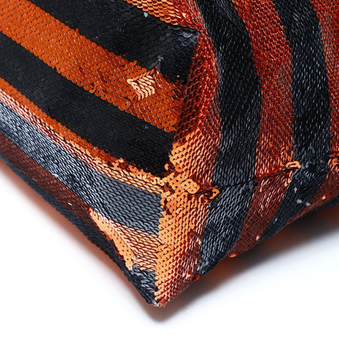 PRADA Sequined Triangle Logo Tote Bag black WS24989