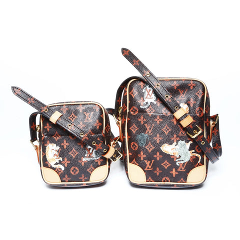 LOUIS VUITTON 2018 Catgram Panam Set Umhängetasche Braun WS24992