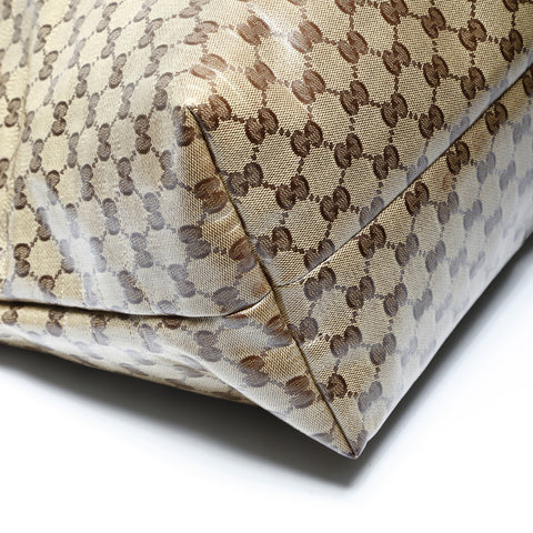 GUCCI PVC GG Supreme Tassel Bamboo Tote Bag Brown WS24994