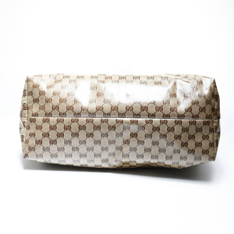 GUCCI PVC GG Supreme Tassel Bamboo Tote Bag Brown WS24994
