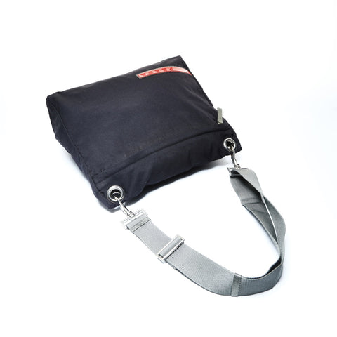 PRADA Sports Canvas Shoulder Bag black WS24996