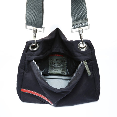 PRADA Sports Canvas Shoulder Bag black WS24996