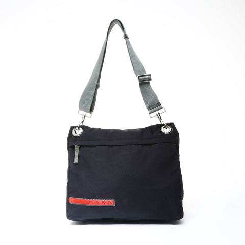 PRADA Sports Canvas Shoulder Bag black WS24996