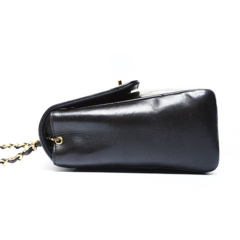 CHANEL No. 3 1994-1996 Lambskin Square Matelasse Shoulder Bag black WS24998