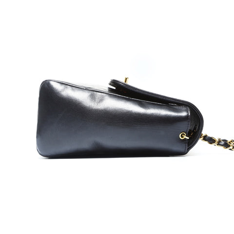 CHANEL No. 3 1994-1996 Lambskin Square Matelasse Shoulder Bag black WS24998