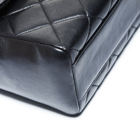 CHANEL No. 3 1994-1996 Lambskin Square Matelasse Shoulder Bag black WS24998