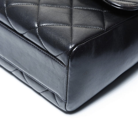 CHANEL No. 3 1994-1996 Lambskin Square Matelasse Shoulder Bag black WS24998