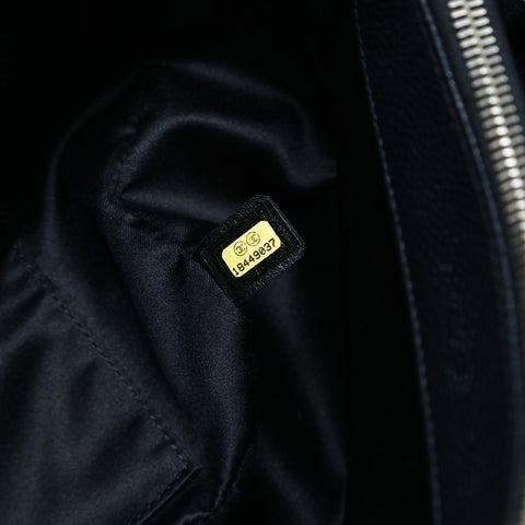 CHANEL 10 Series 2005-2006 GST Caviar Skin Silver Metal Large COCO Mark Matelasse Shoulder Bag Tote Bag black WS25000