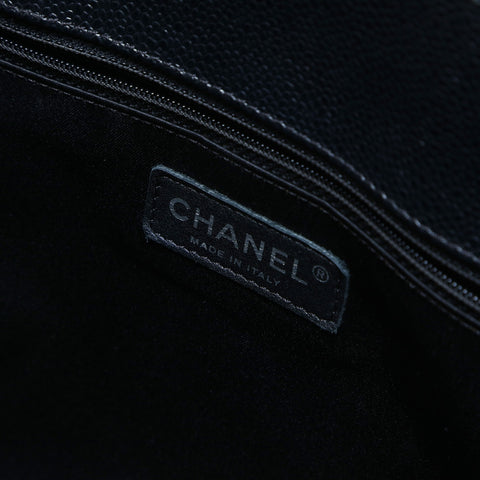 CHANEL 10 Series 2005-2006 GST Caviar Skin Silver Metal Large COCO Mark Matelasse Shoulder Bag Tote Bag black WS25000
