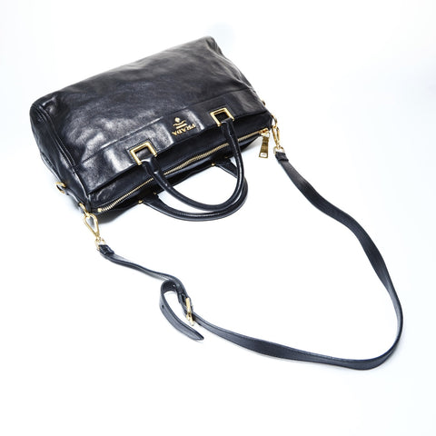 PRADA Leather 2way Handbag black WS25001