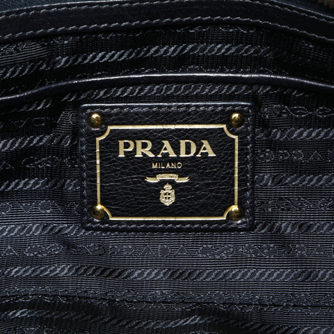 PRADA Leather 2way Handbag black WS25001