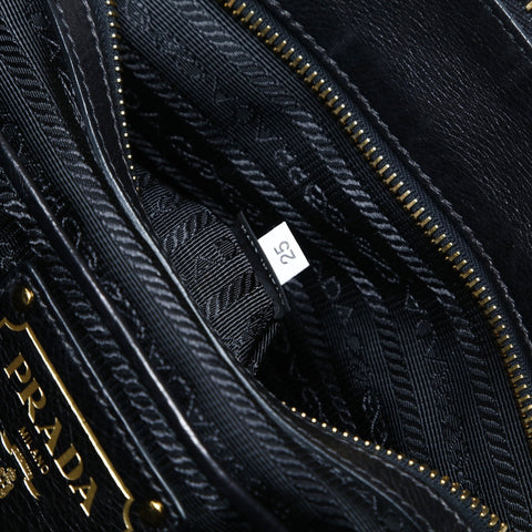 PRADA Leather 2way Handbag black WS25001