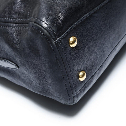 PRADA Leather 2way Handbag black WS25001