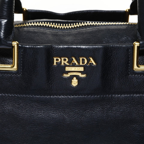 PRADA Leather 2way Handbag black WS25001