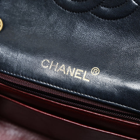 CHANEL No. 1 1989-1991 Mini Matelasse Lambskin Square Shoulder Bag black WS25002