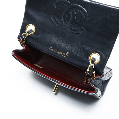 CHANEL No. 1 1989-1991 Mini Matelasse Lambskin Square Shoulder Bag black WS25002