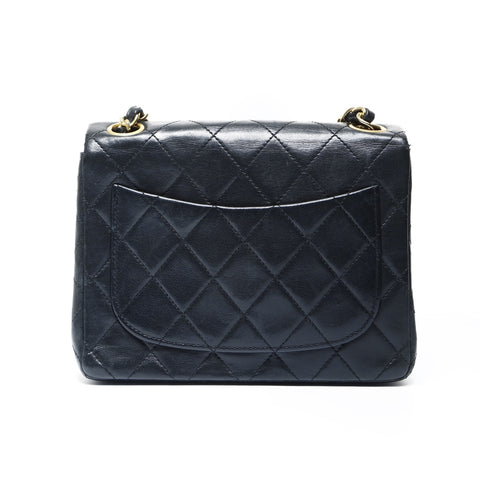 CHANEL No. 1 1989-1991 Mini Matelasse Lambskin Square Shoulder Bag black WS25002