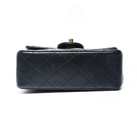 CHANEL No. 1 1989-1991 Mini Matelasse Lambskin Square Shoulder Bag black WS25002
