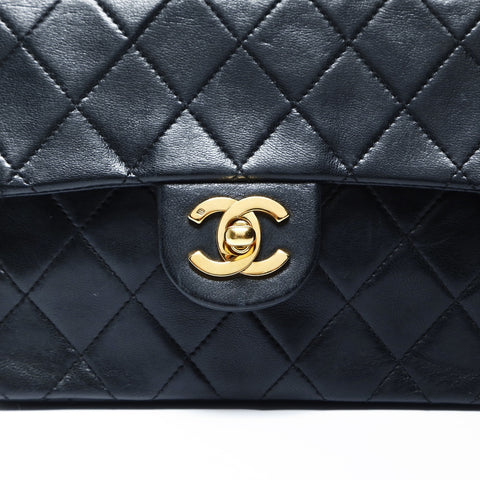 CHANEL No. 1 1989-1991 Mini Matelasse Lambskin Square Shoulder Bag black WS25002