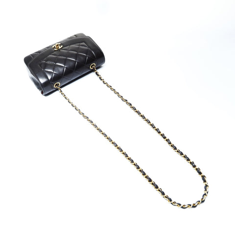 CHANEL No. 2 1991-1994 Diana 22 Small Lambskin Shoulder Bag black WS25003