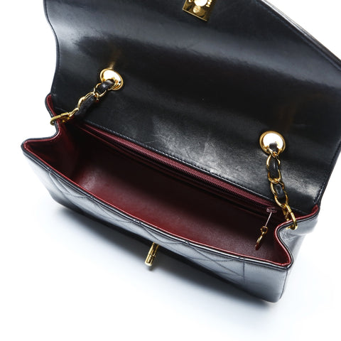 CHANEL No. 2 1991-1994 Diana 22 Small Lambskin Shoulder Bag black WS25003