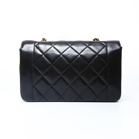 CHANEL No. 2 1991-1994 Diana 22 Small Lambskin Shoulder Bag black WS25003