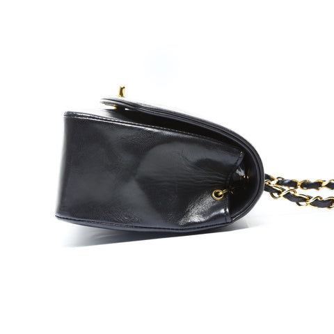 CHANEL No. 2 1991-1994 Diana 22 Small Lambskin Shoulder Bag black WS25003