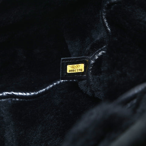 CHANEL Mouton Suede Flap Bag 2.55 No. 9 2004-2005 Shoulder Bag black WS25005