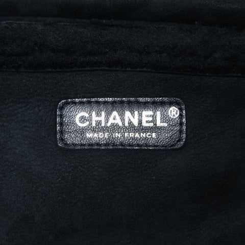 CHANEL Mouton Suede Flap Bag 2.55 No. 9 2004-2005 Shoulder Bag black WS25005