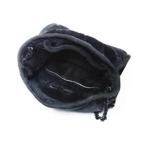 CHANEL Mouton Suede Flap Bag 2.55 No. 9 2004-2005 Shoulder Bag black WS25005