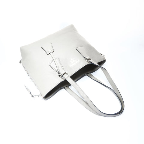 PRADA Leather Tote Bag Shoulder Bag gray WS25006