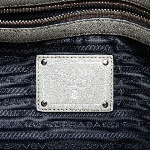 PRADA Leather Tote Bag Shoulder Bag gray WS25006