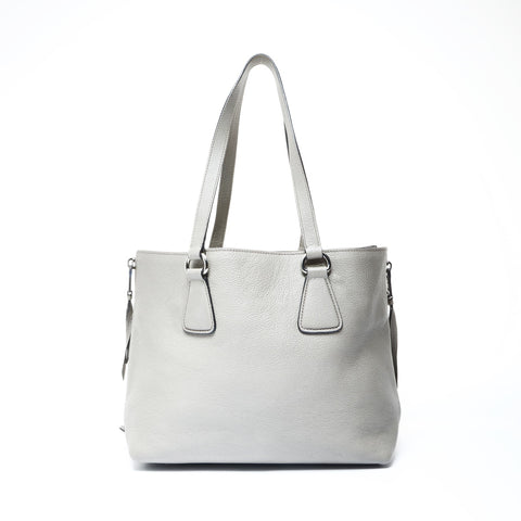 PRADA Leather Tote Bag Shoulder Bag gray WS25006