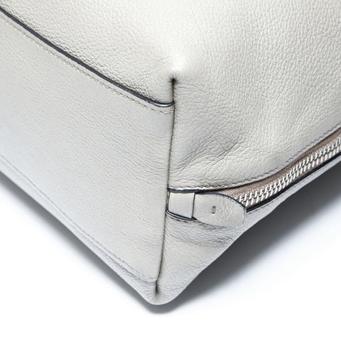 PRADA Leather Tote Bag Shoulder Bag gray WS25006