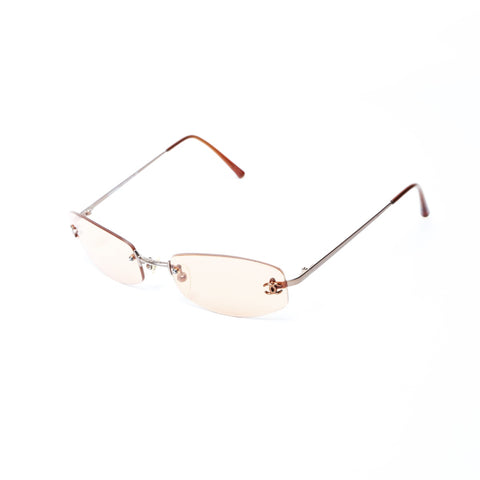 CHANEL Rimless sunglasses Orange WS25007