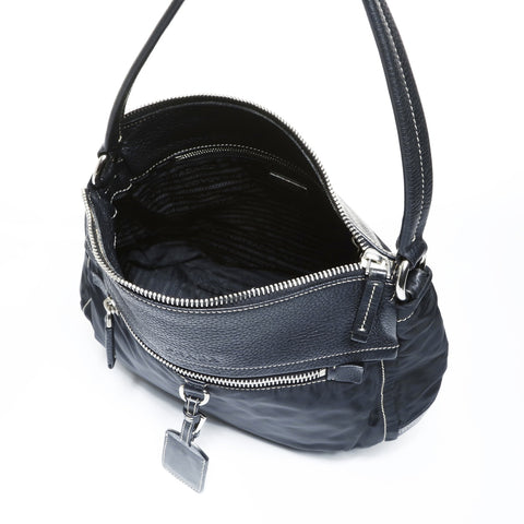 PRADA nylon leather one belt Shoulder Bag black WS25010