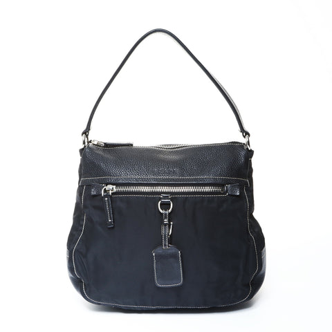 PRADA nylon leather one belt Shoulder Bag black WS25010