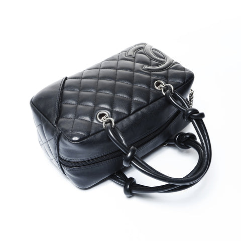 CHANEL 10 series 2005-2006 Small Cambon Line Boston Bag Mini Handbag black WS25012