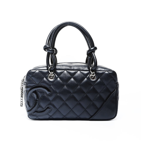 CHANEL 10 series 2005-2006 Small Cambon Line Boston Bag Mini Handbag black WS25012