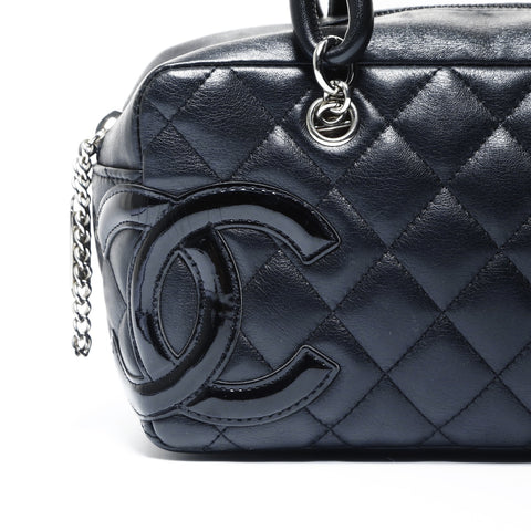 CHANEL 10 series 2005-2006 Small Cambon Line Boston Bag Mini Handbag black WS25012