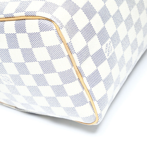 LOUIS VUITTON Azur Speedy 9.8" Damier 2010 Boston bag white WS25013