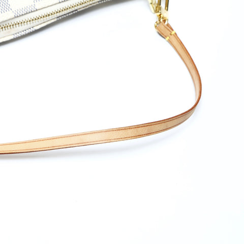 LOUIS VUITTON Azur Damier Pochette Accessoires 2008 Shoulder Bag white WS25014